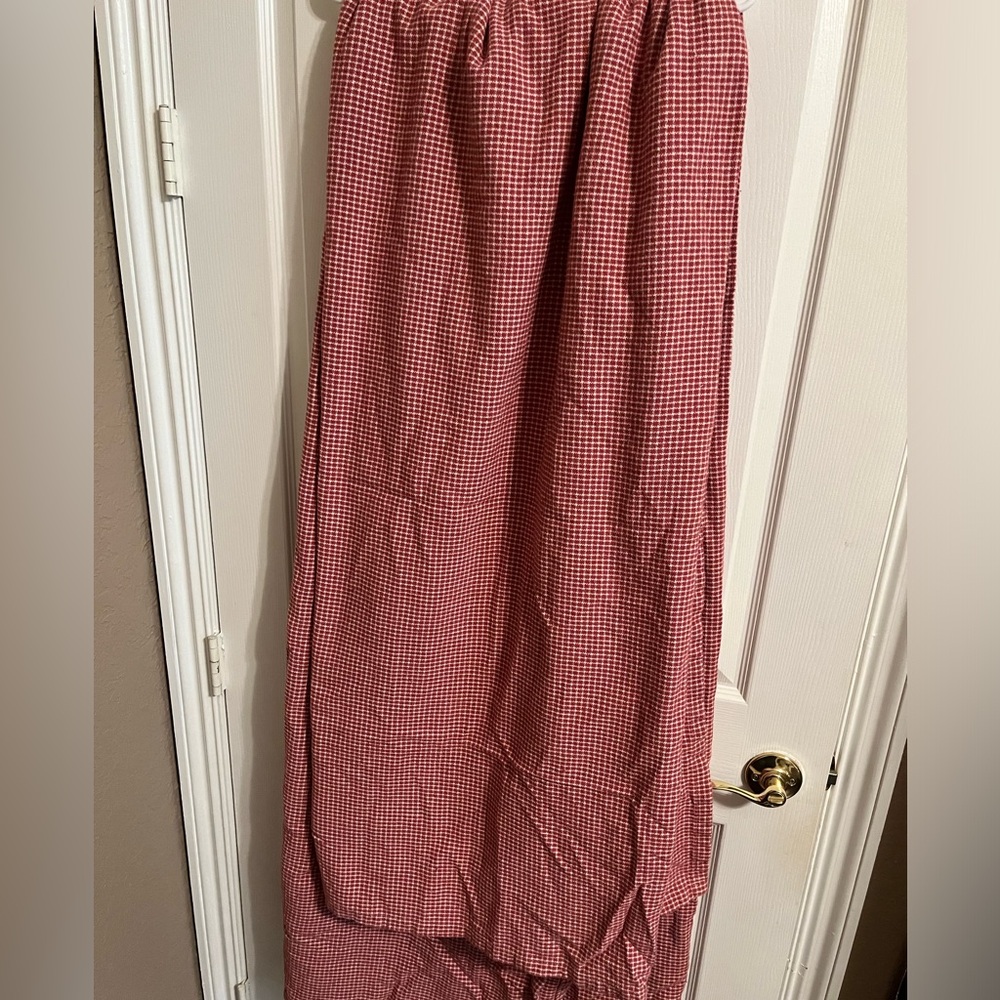 Ralph Lauren Vintage Red Check 100% Cotton Top Sheet/Bed Spread 90x100”